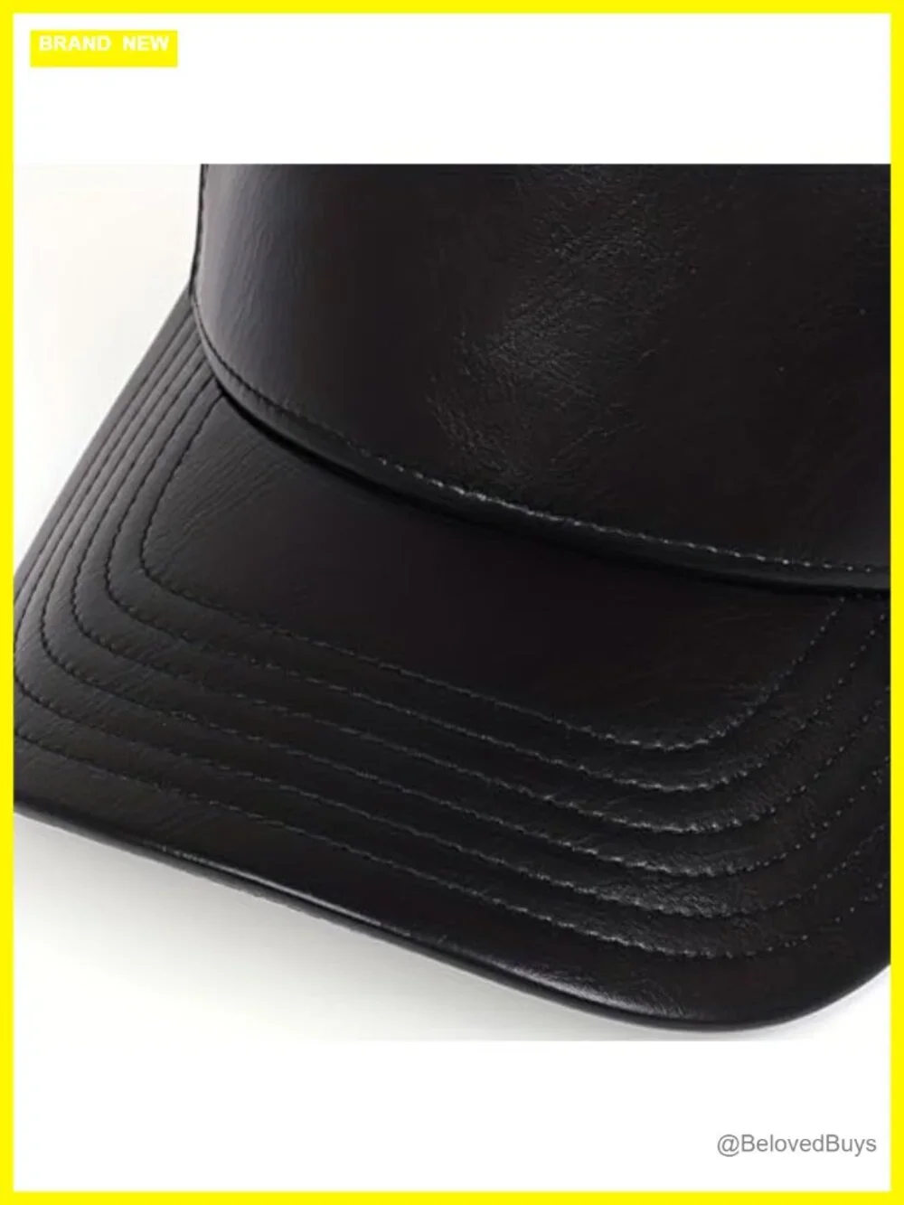 Faux Leather Baseball Cap, Adjustable PU Leather Outdoor Sport Hats